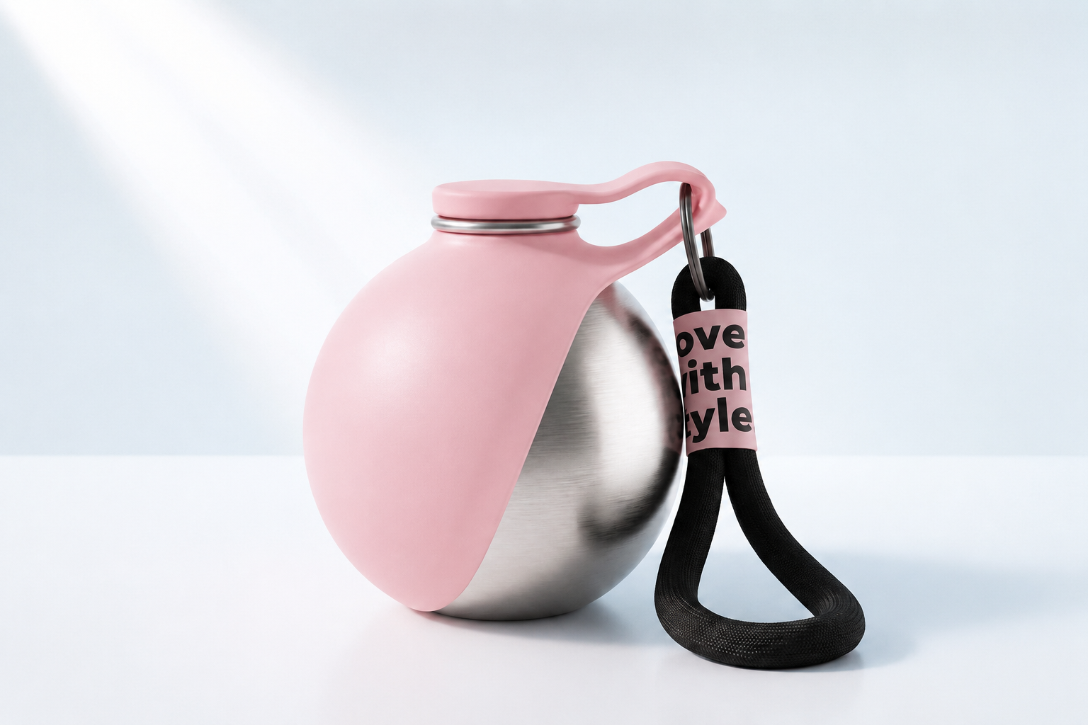 WagWander portable dog water bottle in Soft Pink